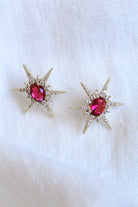 Kinsey Designs Faye Ornate Starburst Stud in Fuchsia-Earrings-Kinsey Designs-Deja Nu Boutique, Women's Fashion Boutique in Lampasas, Texas