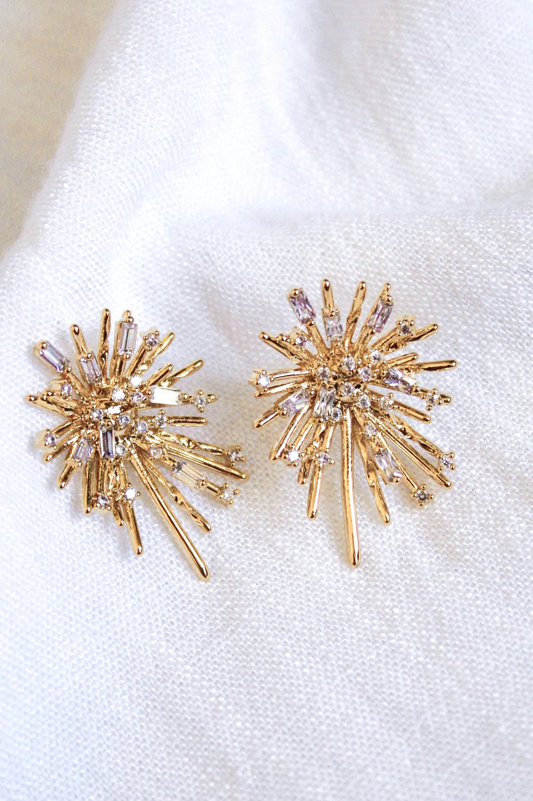 Kinsey Designs Harlem Post Gold Rod Burst With CZ-Earrings-Kinsey Designs-Deja Nu Boutique, Women's Fashion Boutique in Lampasas, Texas