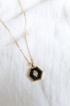 Kinsey Designs Nova Black Enamel Hexagon Pendant Necklace-Necklaces-Kinsey Designs-Deja Nu Boutique, Women's Fashion Boutique in Lampasas, Texas