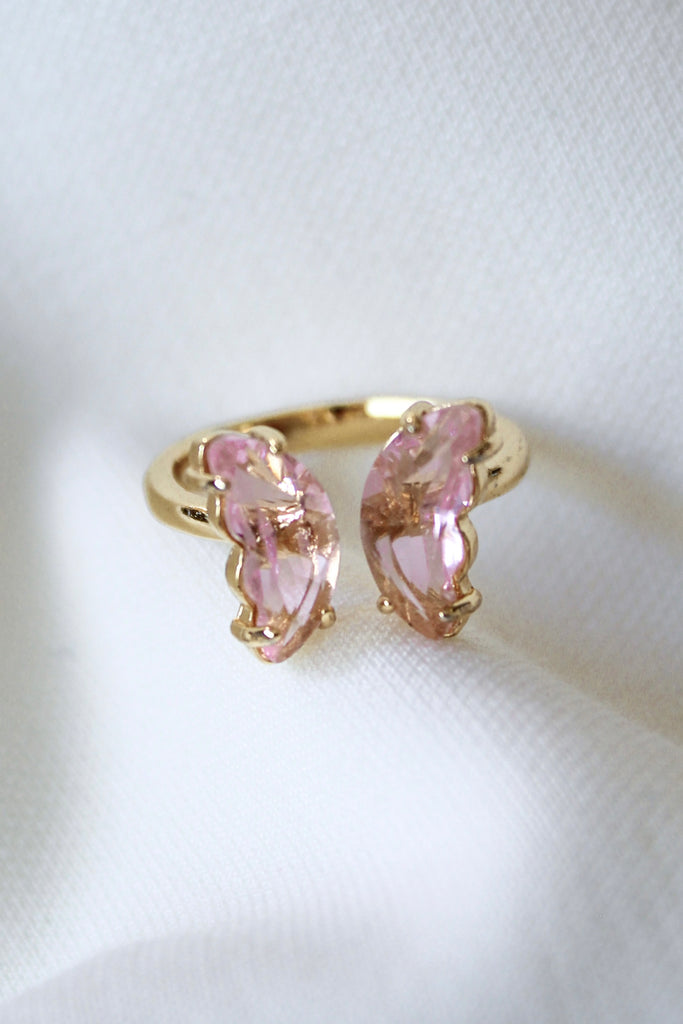 Kinsey Designs Pink Crystal Butterfly Bliss Ring In Blush-Rings-Kinsey Designs-Deja Nu Boutique, Women's Fashion Boutique in Lampasas, Texas