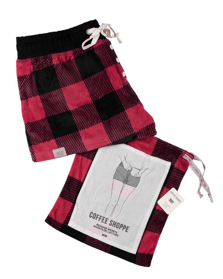 Latte Love Buffalo Plaid Shorts-Lounge Wear-Latte Love-Deja Nu Boutique, Women's Fashion Boutique in Lampasas, Texas