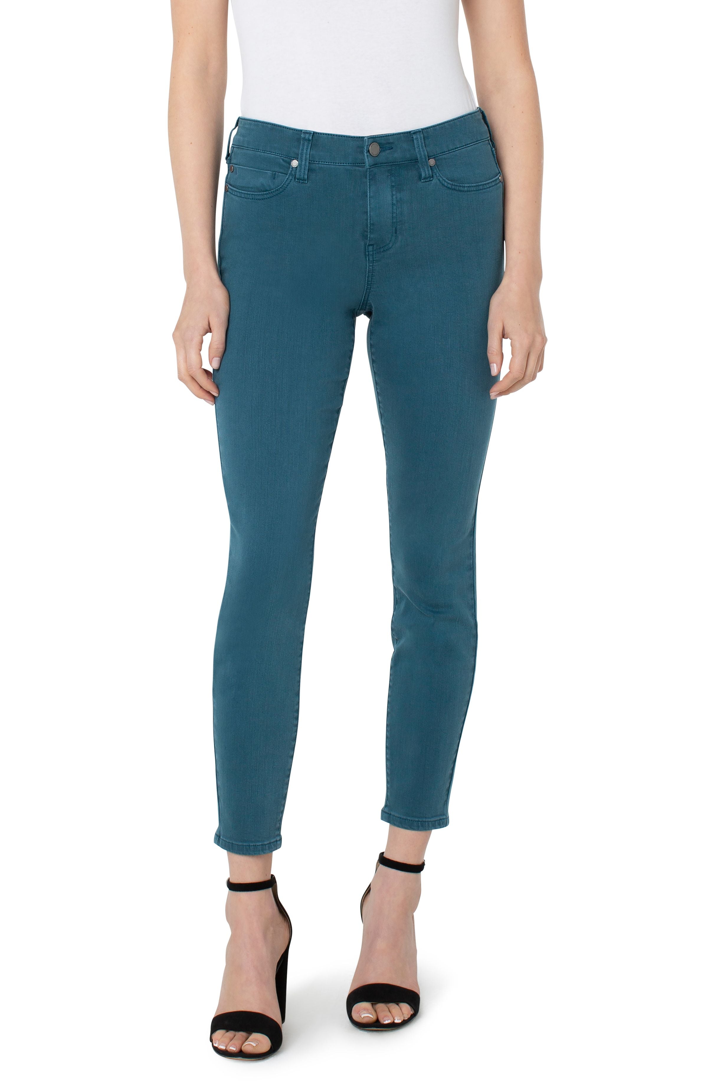 Liverpool Abby Ankle Skinny High Performance Denim In Jet Stream Blue-Bottoms-Liverpool-Deja Nu Boutique, Women's Fashion Boutique in Lampasas, Texas