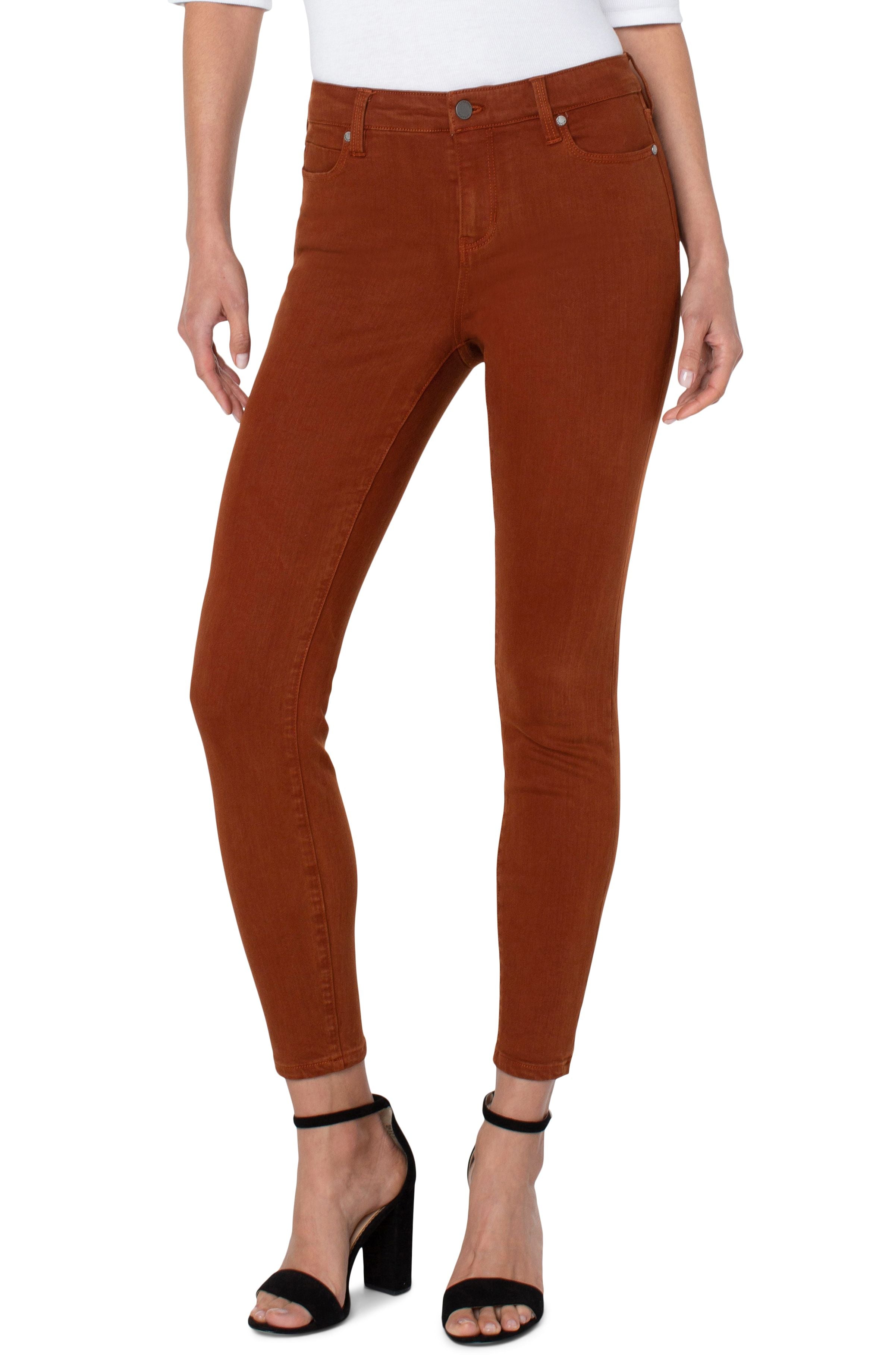 Liverpool Abby Ankle Skinny In Cognac-Bottoms-Liverpool-Deja Nu Boutique, Women's Fashion Boutique in Lampasas, Texas