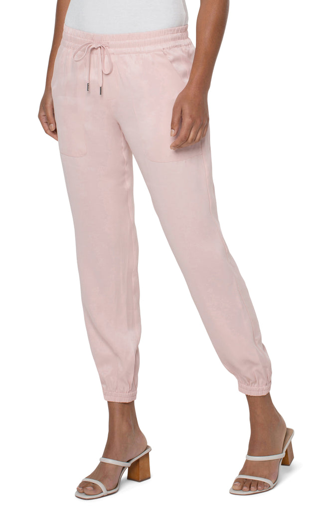 Liverpool Easy Fit Elastic Waistband Crop Jogger 27in In Ballet Pink-Joggers-Liverpool-Deja Nu Boutique, Women's Fashion Boutique in Lampasas, Texas
