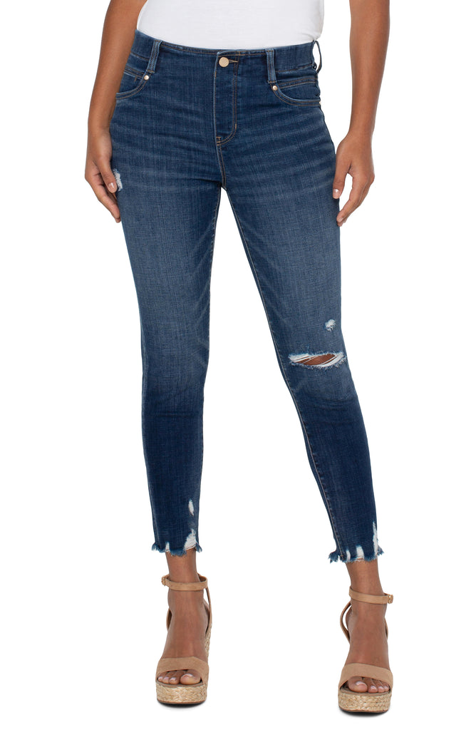 Liverpool Gia Pull On Crop Skinny With Fray Hem 27 in In Ellingwood-Jeans-Liverpool-Deja Nu Boutique, Women's Fashion Boutique in Lampasas, Texas