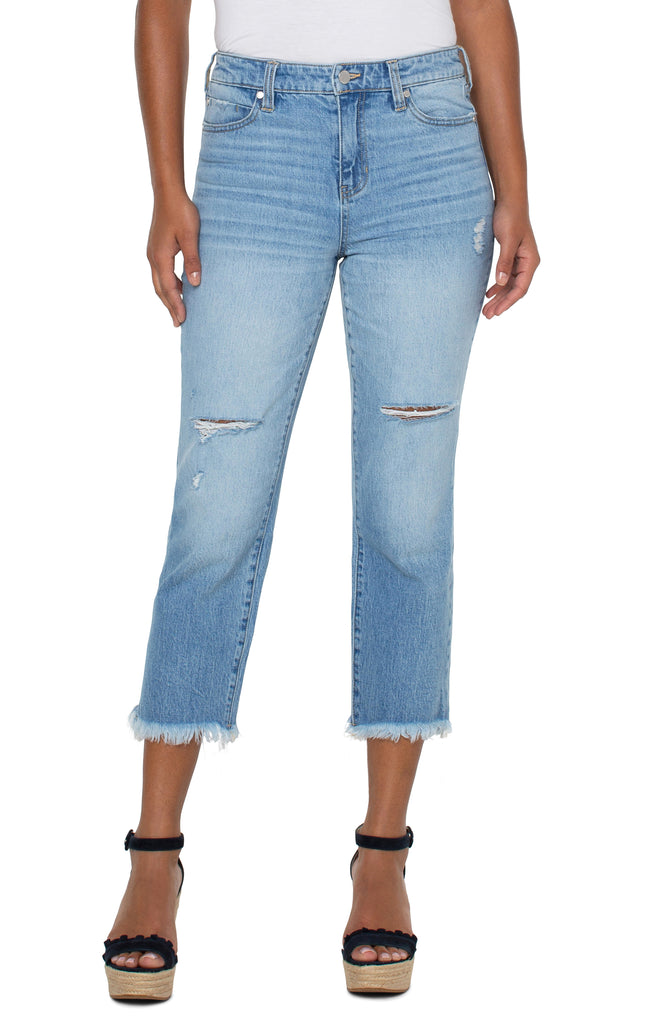Liverpool High Rise Non-Skinny Jean With Fray Hew 25in In Balmer-Jeans-Liverpool-Deja Nu Boutique, Women's Fashion Boutique in Lampasas, Texas