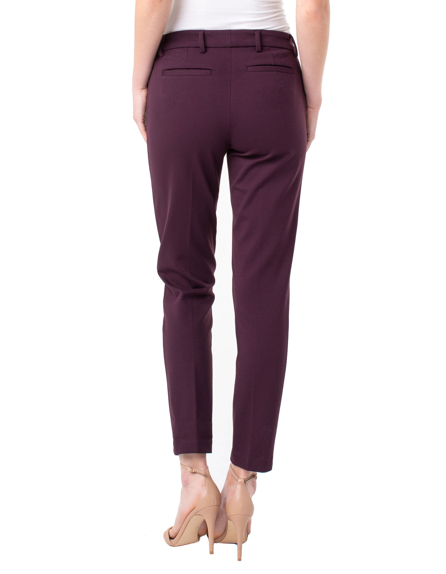 Liverpool Kelsey Knit Trouser In Aubergine-Bottoms-Liverpool-Deja Nu Boutique, Women's Fashion Boutique in Lampasas, Texas