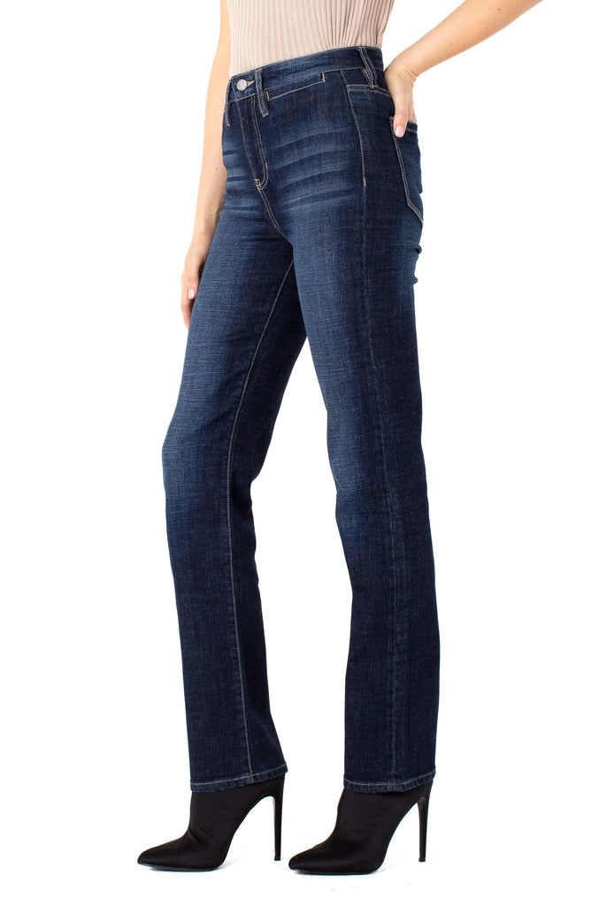 Liverpool Kennedy Straight Hi-Rise With Welt Pockets Long In Castle-Jeans-Liverpool-Deja Nu Boutique, Women's Fashion Boutique in Lampasas, Texas