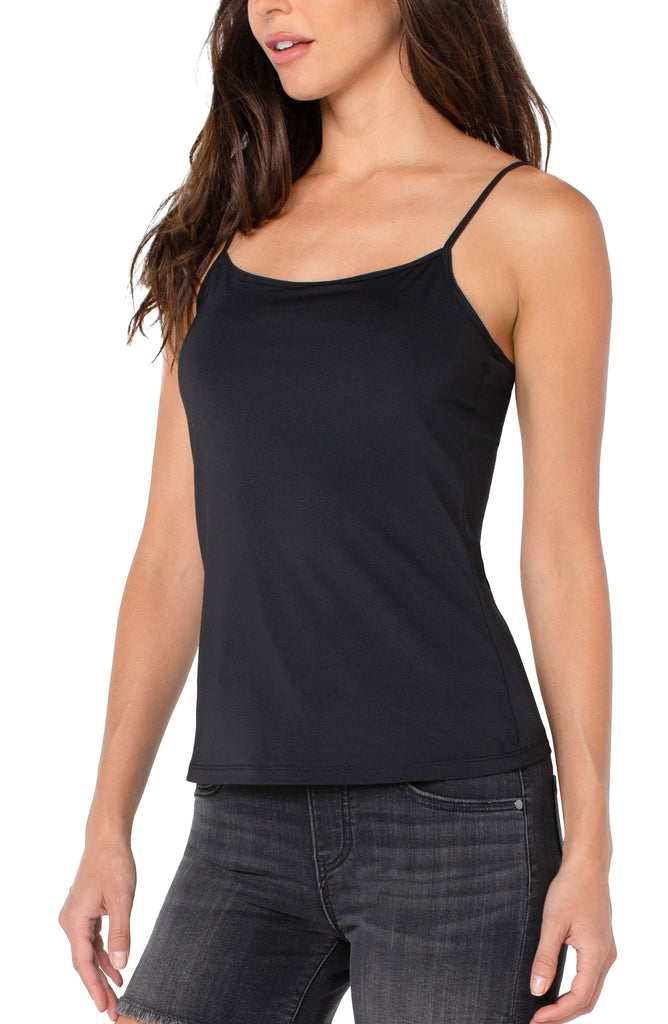 Liverpool Knit Camisole Top In Black-Camis/Tanks-Liverpool-Deja Nu Boutique, Women's Fashion Boutique in Lampasas, Texas