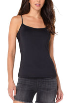 Liverpool Knit Camisole Top In Black-Camis/Tanks-Liverpool-Deja Nu Boutique, Women's Fashion Boutique in Lampasas, Texas