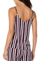 Liverpool V Neck Woven Camisole In Navy And Red Lollipop Bold Stripe-Tops-Liverpool-Deja Nu Boutique, Women's Fashion Boutique in Lampasas, Texas