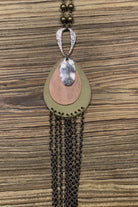 Lost And Found Circular Copper Gold And Bronze Dangle Fringe Necklace-Necklaces-Lost And Found-Deja Nu Boutique, Women's Fashion Boutique in Lampasas, Texas