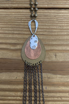 Lost And Found Circular Copper Gold And Bronze Dangle Fringe Necklace-Necklaces-Lost And Found-Deja Nu Boutique, Women's Fashion Boutique in Lampasas, Texas