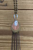 Lost And Found Circular Copper Gold And Bronze Dangle Fringe Necklace-Necklaces-Lost And Found-Deja Nu Boutique, Women's Fashion Boutique in Lampasas, Texas