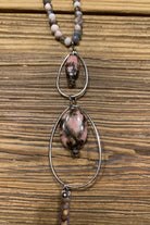 Lost And Found Crystal And Natural Beaded Tear Drop Dangle-Necklaces-Lost And Found-Deja Nu Boutique, Women's Fashion Boutique in Lampasas, Texas