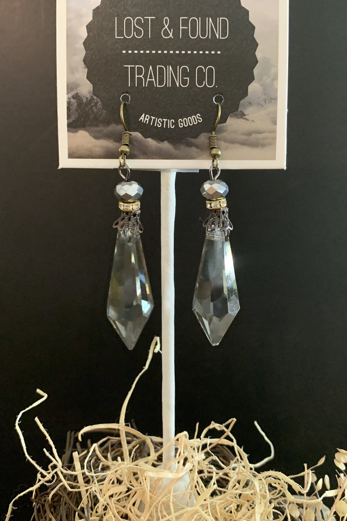 Lost And Found Crystal Point Drop Earring-Earrings-Lost And Found-Deja Nu Boutique, Women's Fashion Boutique in Lampasas, Texas