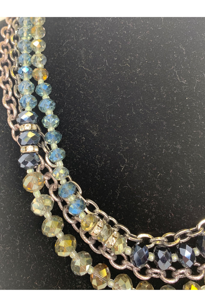 Lost And Found Four Strand Necklace With Crystal And Rhinestone Beads-Necklaces-Lost And Found-Deja Nu Boutique, Women's Fashion Boutique in Lampasas, Texas