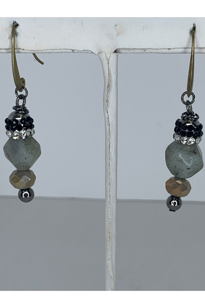 Lost And Found Gold Dangle Stone Earrings-Earrings-Lost And Found-Deja Nu Boutique, Women's Fashion Boutique in Lampasas, Texas