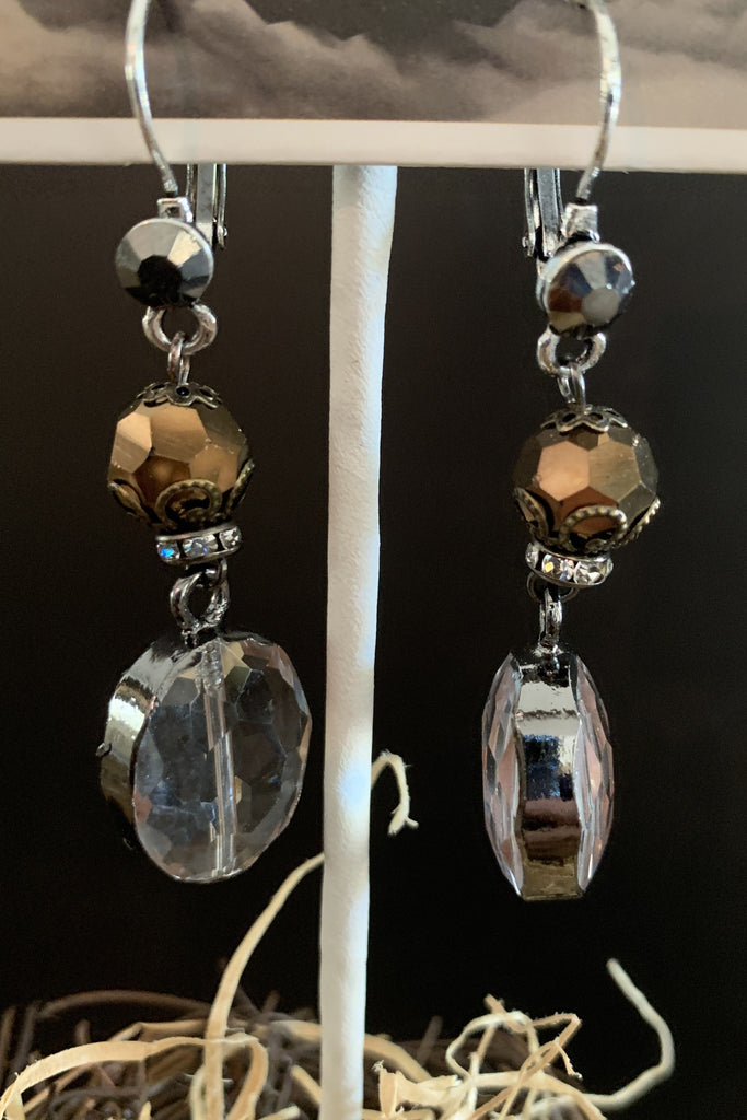 Lost And Found Linear Wedged Glass On Latch back Earring-Earrings-Lost And Found-Deja Nu Boutique, Women's Fashion Boutique in Lampasas, Texas