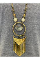 Lost And Found Long Gold Chain Necklace With Large Pendant-Necklaces-Lost And Found-Deja Nu Boutique, Women's Fashion Boutique in Lampasas, Texas