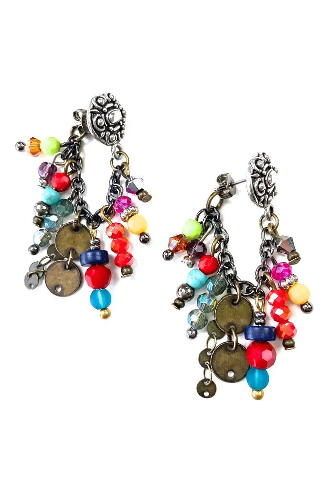 Lost And Found Love Shack Front To Back Post Earring With Beaded Dangles-Earrings-Lost And Found-Deja Nu Boutique, Women's Fashion Boutique in Lampasas, Texas