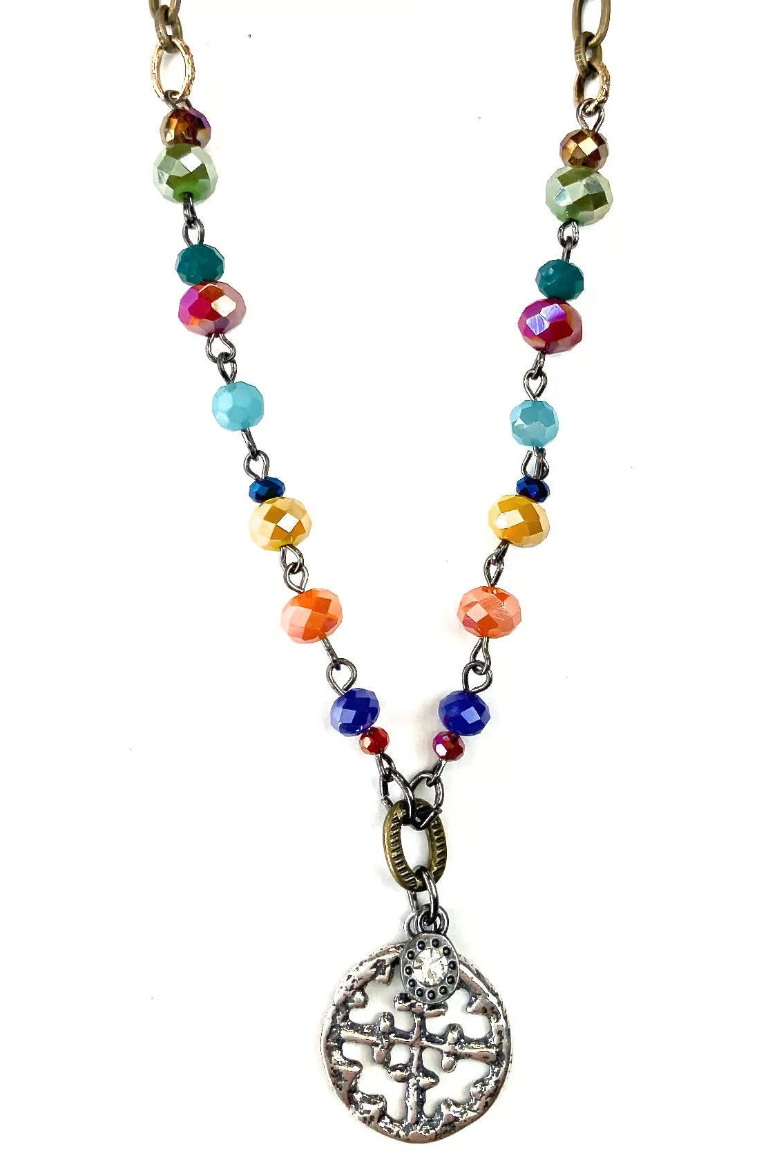 Lost And Found Love Shack Short Rosaries And Chain With Pendant-Necklaces-Lost And Found-Deja Nu Boutique, Women's Fashion Boutique in Lampasas, Texas