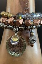 Lost And Found Mixed Beaded Stretch Bracelet With Coins-Bracelets-Lost And Found-Deja Nu Boutique, Women's Fashion Boutique in Lampasas, Texas