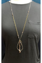 Lost And Found Mixed Metal Chain Necklace With Tear Drops And Dangle-Necklaces-Lost And Found-Deja Nu Boutique, Women's Fashion Boutique in Lampasas, Texas