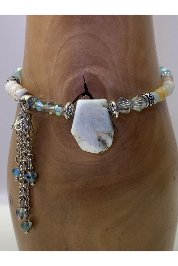 Lost And Found Natural Stone Beaded Bracelet In Mint-Bracelets-Lost And Found-Deja Nu Boutique, Women's Fashion Boutique in Lampasas, Texas