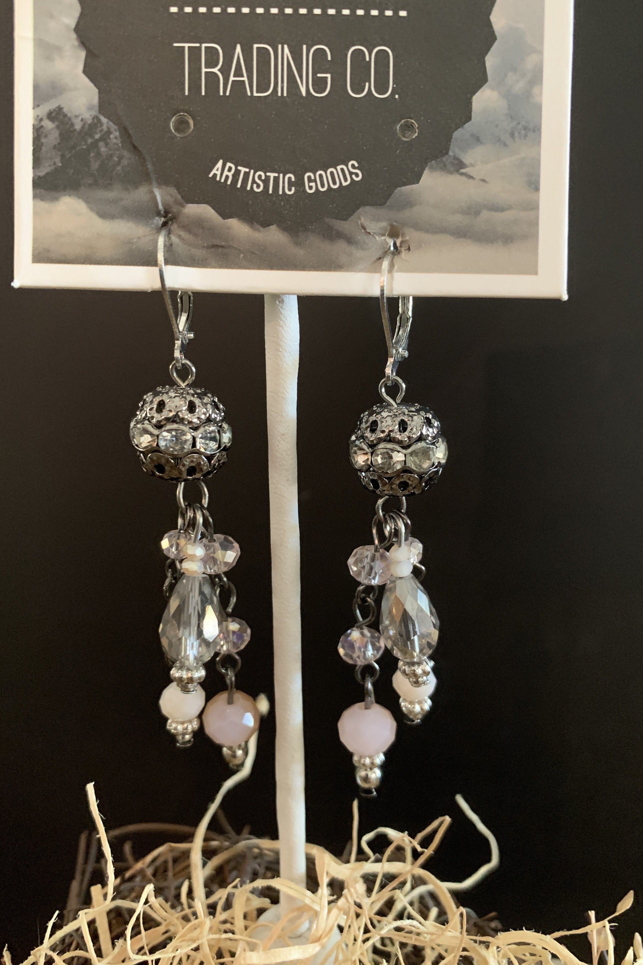 Lost And Found Silver And Pink Crystal Dangle Earring-Earrings-Lost And Found-Deja Nu Boutique, Women's Fashion Boutique in Lampasas, Texas