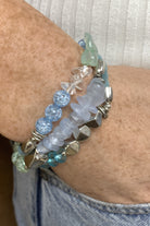 Lost And Found Three Strand Blue And Silver Bracelet Set-Bracelets-Lost And Found-Deja Nu Boutique, Women's Fashion Boutique in Lampasas, Texas