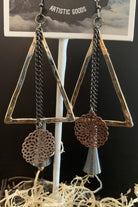 Lost And Found Triangle Disc And Drop-Earrings-Lost And Found-Deja Nu Boutique, Women's Fashion Boutique in Lampasas, Texas