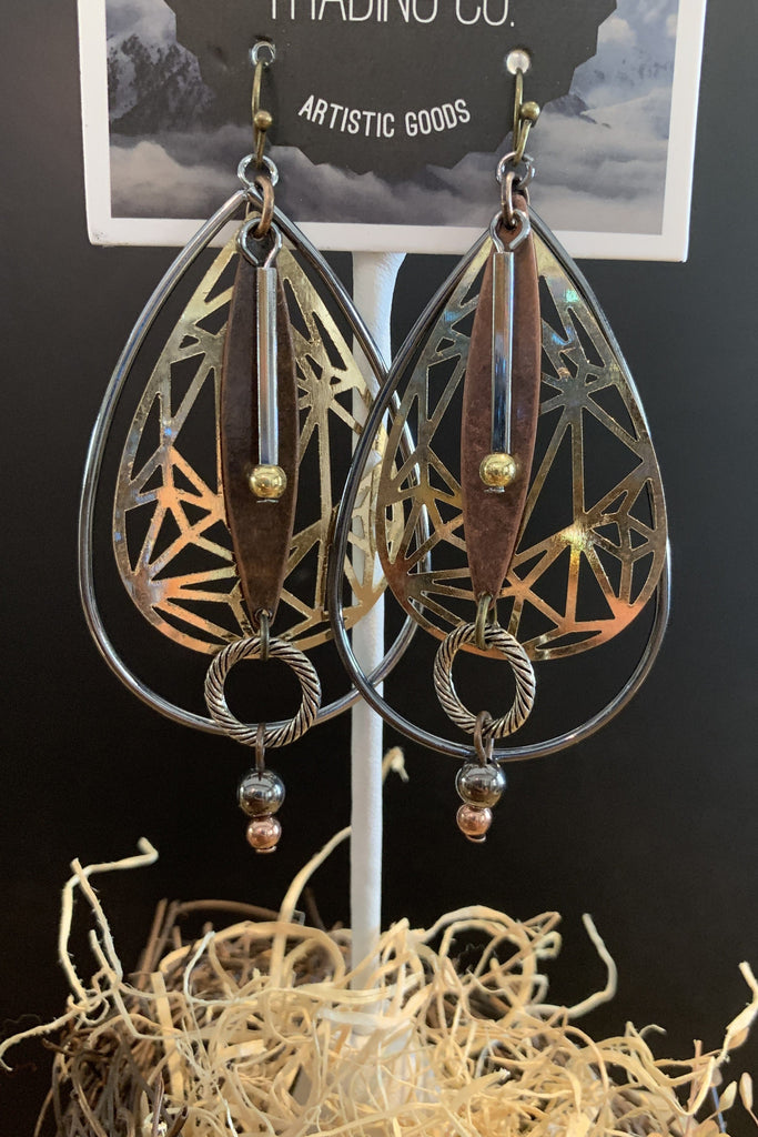 Lost And Found Web Tear Collage Earring-Earrings-Lost And Found-Deja Nu Boutique, Women's Fashion Boutique in Lampasas, Texas