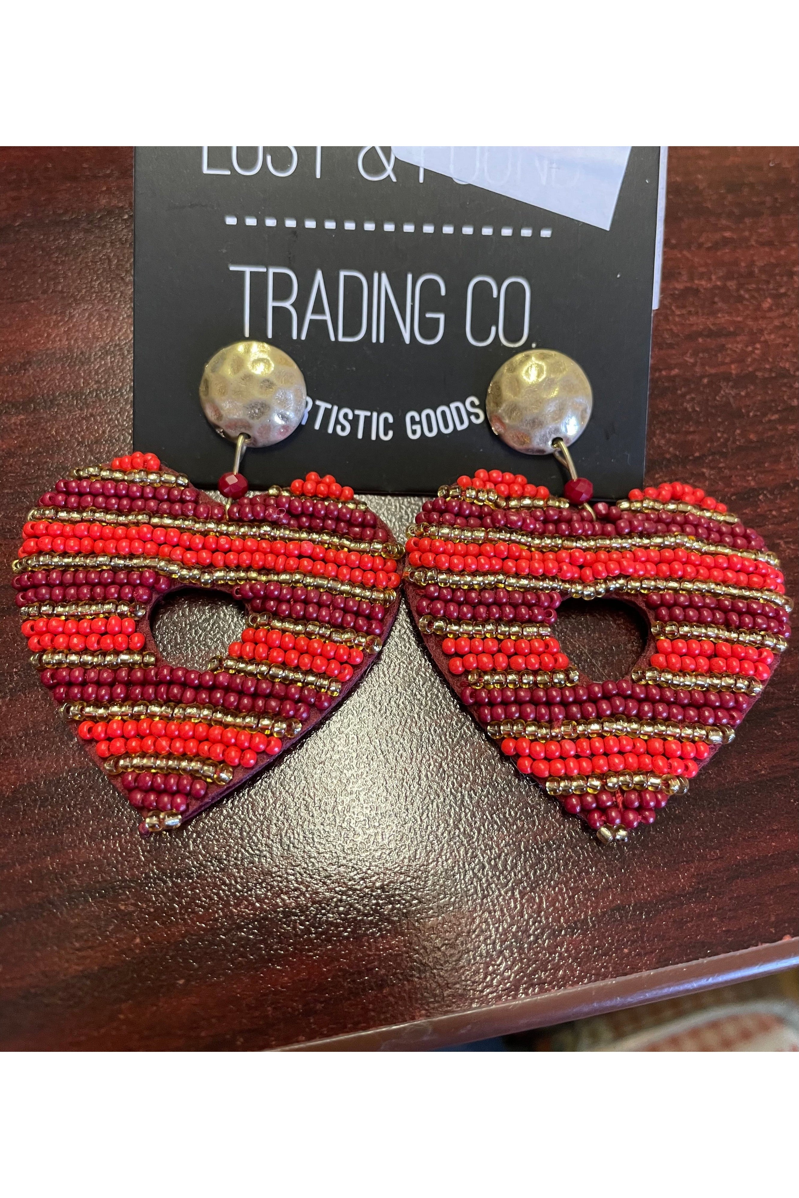 Lost & Found Trading Co. Heart Beaded Earrings-Earrings-Lost And Found-Deja Nu Boutique, Women's Fashion Boutique in Lampasas, Texas