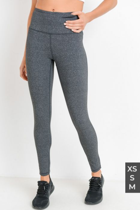 Mono B Grey Highwaist Solid Legging-Bottoms-Mono B-Deja Nu Boutique, Women's Fashion Boutique in Lampasas, Texas