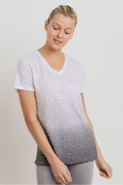 Mono B Burnout Ombre V-Neck Tee-Short Sleeves-Mono B-Deja Nu Boutique, Women's Fashion Boutique in Lampasas, Texas