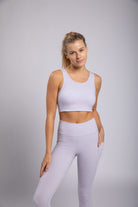 Mono B Lycra-Blend Cut-Out Back Essential Sports Bra In Purple Heather-Bra/Bralette-Mono B-Deja Nu Boutique, Women's Fashion Boutique in Lampasas, Texas