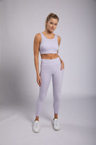 Mono B Lycra-Blend Essential Sweetheart Back High Waist Leggings In Purple Heather-Bottoms-Mono B-Deja Nu Boutique, Women's Fashion Boutique in Lampasas, Texas