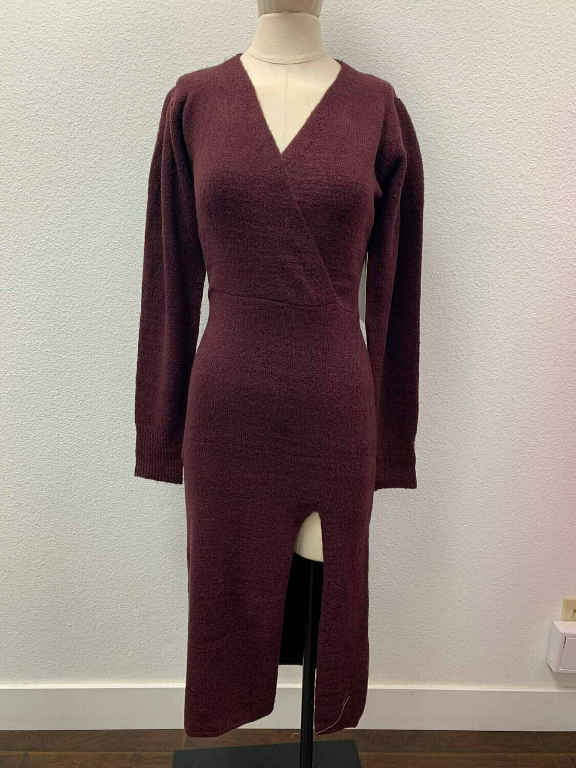 Moodie Plum Sweater Dress-Dresses-Moodie-Deja Nu Boutique, Women's Fashion Boutique in Lampasas, Texas