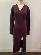 Moodie Plum Sweater Dress-Dresses-Moodie-Deja Nu Boutique, Women's Fashion Boutique in Lampasas, Texas