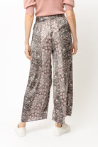 Mystree Charcoal Floral Print Satin Wide Leg Pants-Bottoms-Mystree-Deja Nu Boutique, Women's Fashion Boutique in Lampasas, Texas