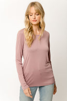 Mystree Cupro Modal Slim Top In Mauve-Tops-Mystree-Deja Nu Boutique, Women's Fashion Boutique in Lampasas, Texas