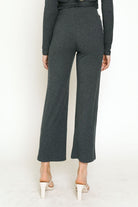 Mystree High Waist Rib Pants In Deep Blue-Bottoms-Mystree-Deja Nu Boutique, Women's Fashion Boutique in Lampasas, Texas