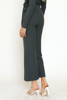 Mystree High Waist Rib Pants In Deep Blue-Bottoms-Mystree-Deja Nu Boutique, Women's Fashion Boutique in Lampasas, Texas