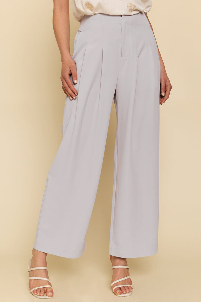 Mystree Lilac Gray Wide Leg Pants-Pants-Mystree-Deja Nu Boutique, Women's Fashion Boutique in Lampasas, Texas