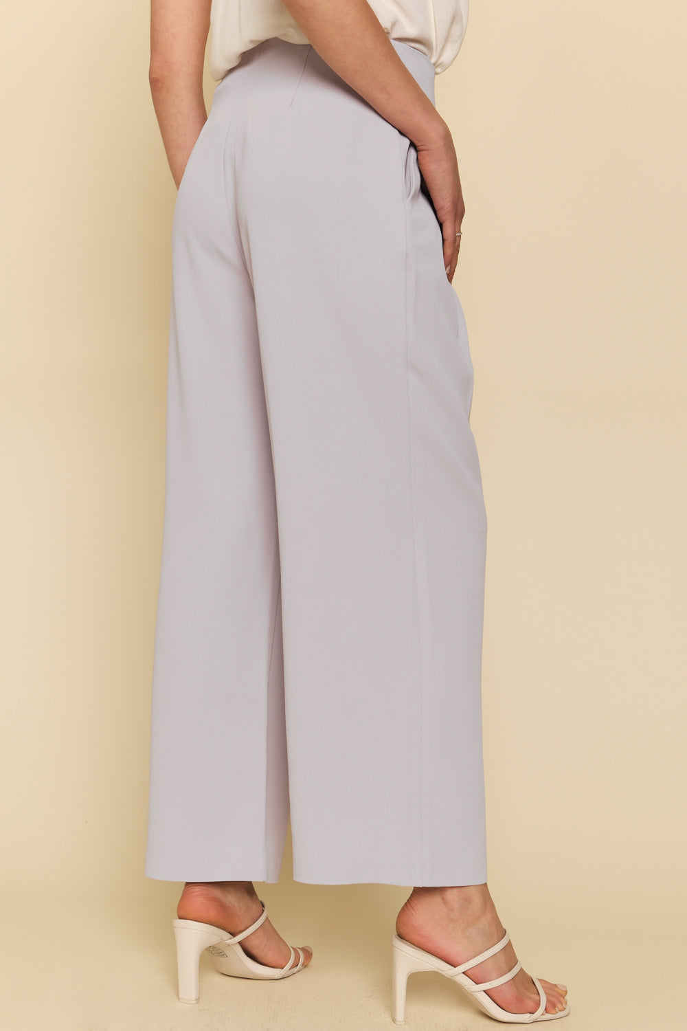 Mystree Lilac Gray Wide Leg Pants-Pants-Mystree-Deja Nu Boutique, Women's Fashion Boutique in Lampasas, Texas