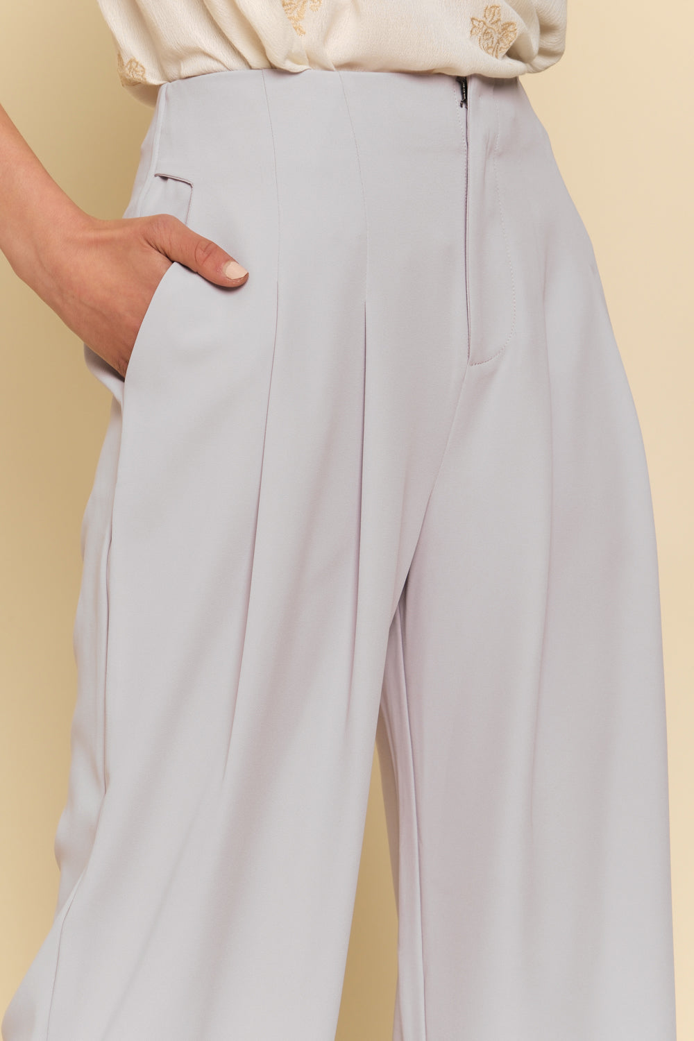 Mystree Lilac Gray Wide Leg Pants-Pants-Mystree-Deja Nu Boutique, Women's Fashion Boutique in Lampasas, Texas