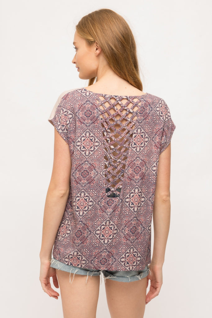Mystree Modal Top With Criss Cross Back-Tops-Mystree-Deja Nu Boutique, Women's Fashion Boutique in Lampasas, Texas
