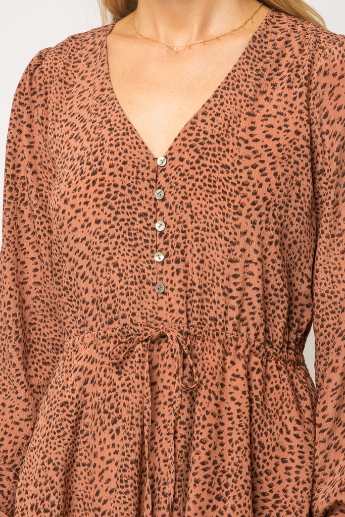Mystree Semi Sheer Lurex Tier Leopard Print Midi Dress-Midi Dresses-Mystree-Deja Nu Boutique, Women's Fashion Boutique in Lampasas, Texas