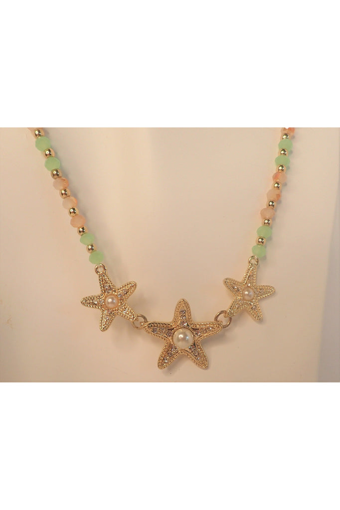 Nett Gold Starfish Pearl And Bead Necklace Set - Two Colors-Necklaces-Nett-Deja Nu Boutique, Women's Fashion Boutique in Lampasas, Texas